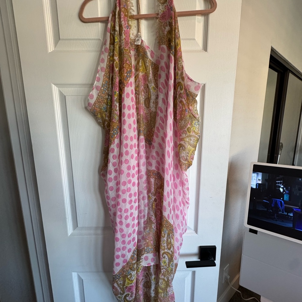 Subtle Luxury Pink and Brown Patterned Top/ bathing suit coverup